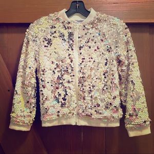 Girl’s Sequin Bomber Jacket